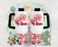 40oz Angel and Cherry Bomb Besties handle tumbler