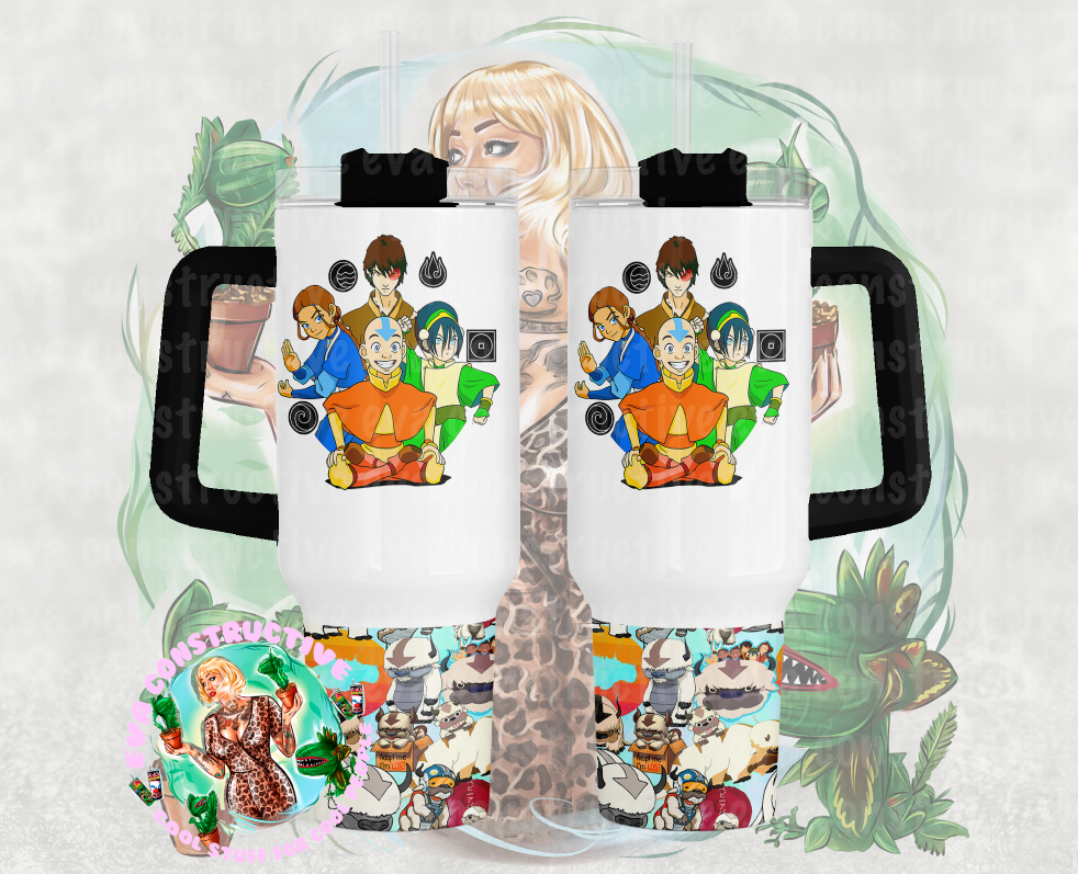 40oz Aang handle tumbler – Eva Constructive