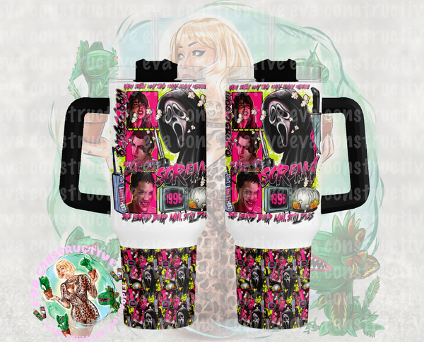 40oz Scream Neon Pink Handle