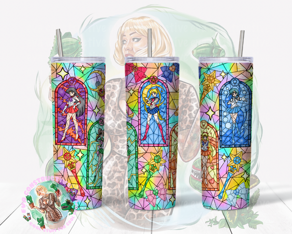 20oz Sailor Moon Crew Stained Glass