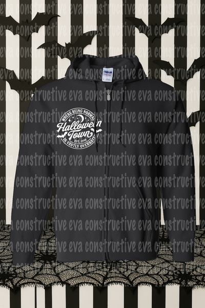 EVA CONSTRUCTIVE CUSTOM HALLOWEENTOWN ZIP HOODIE