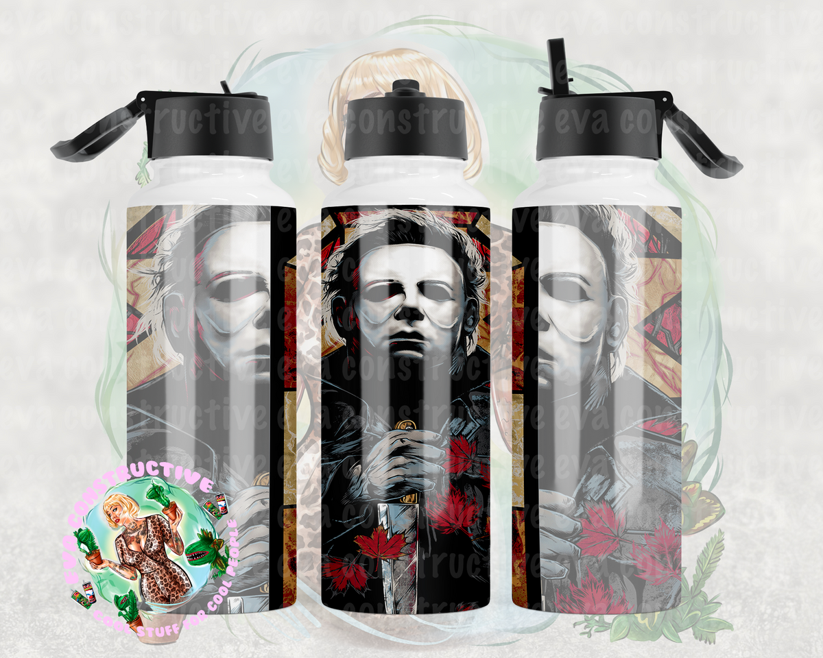 40oz Michael Myers Face Stained Glass Hydro – Eva Constructive